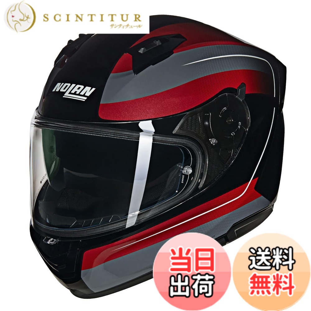 【貨物輸送無料】【国内定まり品】 NOLAN (ノーラン) 自動二輪車用 安全帽 盛りだくさん人間の顔 N60-6 色：RED/345、大いさ：L