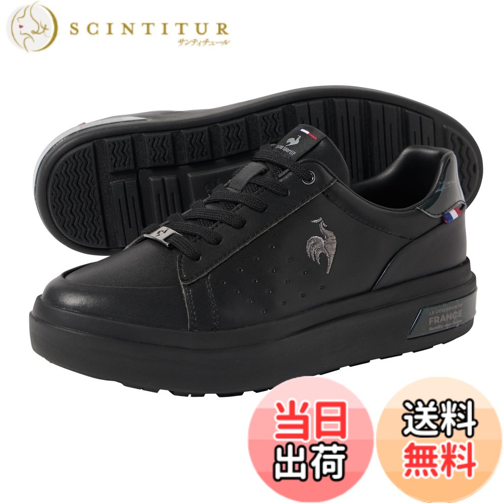 【送料無料】le coq sportif(ルコックスポルティフ) レディース LA セ-ヴル PF 厚底 消臭 防水 晴雨兼用 雨 グリップ 水はけスニーカー 色：BKBK(LU5FRS76LZ)、サイズ：24.0 cm 9,030円