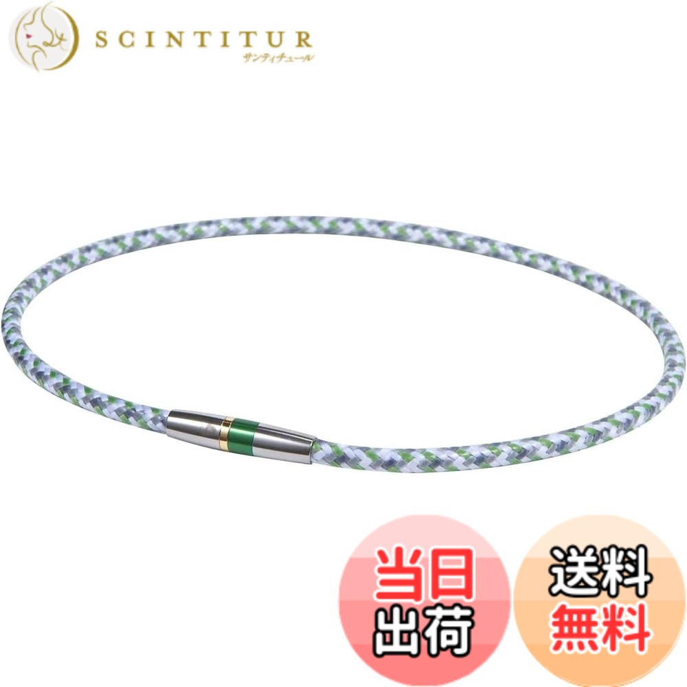 【送料無料】【限定】 phiten(ファイテン) RAKUWAネックレス ハイエンド3 軽量 スポーツ＆普段使い 男女兼用 エントリーモデル(アクアチタンX50採用) 4色展開/50cm 上位モデル(メタックス採用) 45cm/50cm 色：グリーン、サイズ：50cm