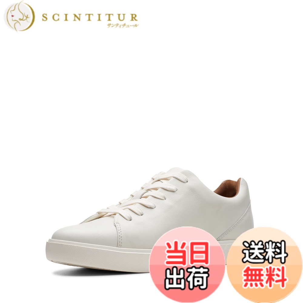 【送料無料】Clarks スニーカー 本革 アンコスタレース メンズ 色：ホワイトレザー、サイズ：25.5 cm｜サンティチュール