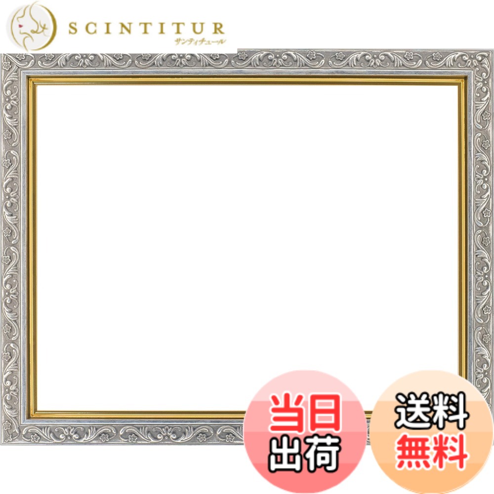 【送料無料】ゲルボア 軽量油彩用額縁 GD8201 UVカットアクリル仕様 壁用フック付 Fサイズ 色:シルバー、サイズ:F8