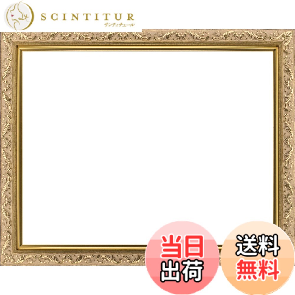 【送料無料】ゲルボア 軽量油彩用額縁 GD8201 UVカットアクリル仕様 壁用フック付 Fサイズ 色：ゴールド、サイズ：F3