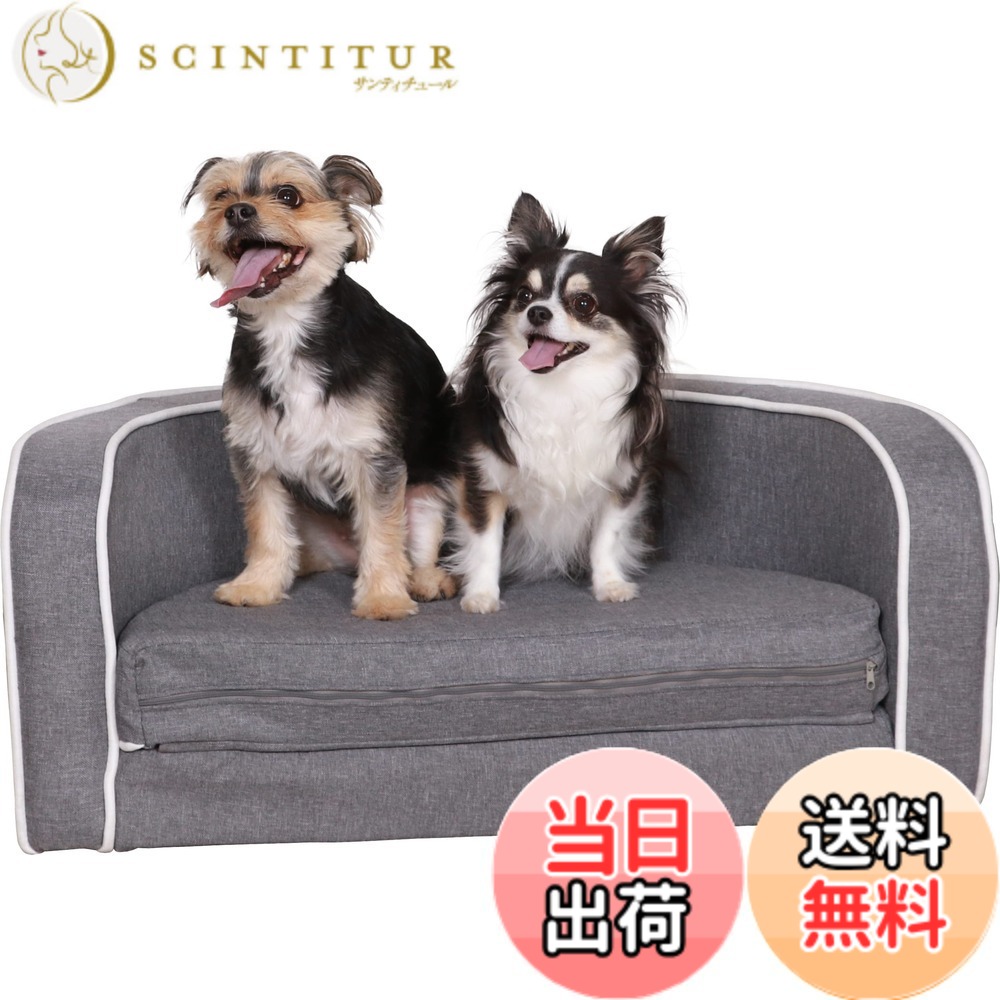 【送料無料】不二貿易 ペットベッド ペットソファ クッション付き 小型犬 猫 色：グレー、サイズ：中型｜サンティチュール 11,315円