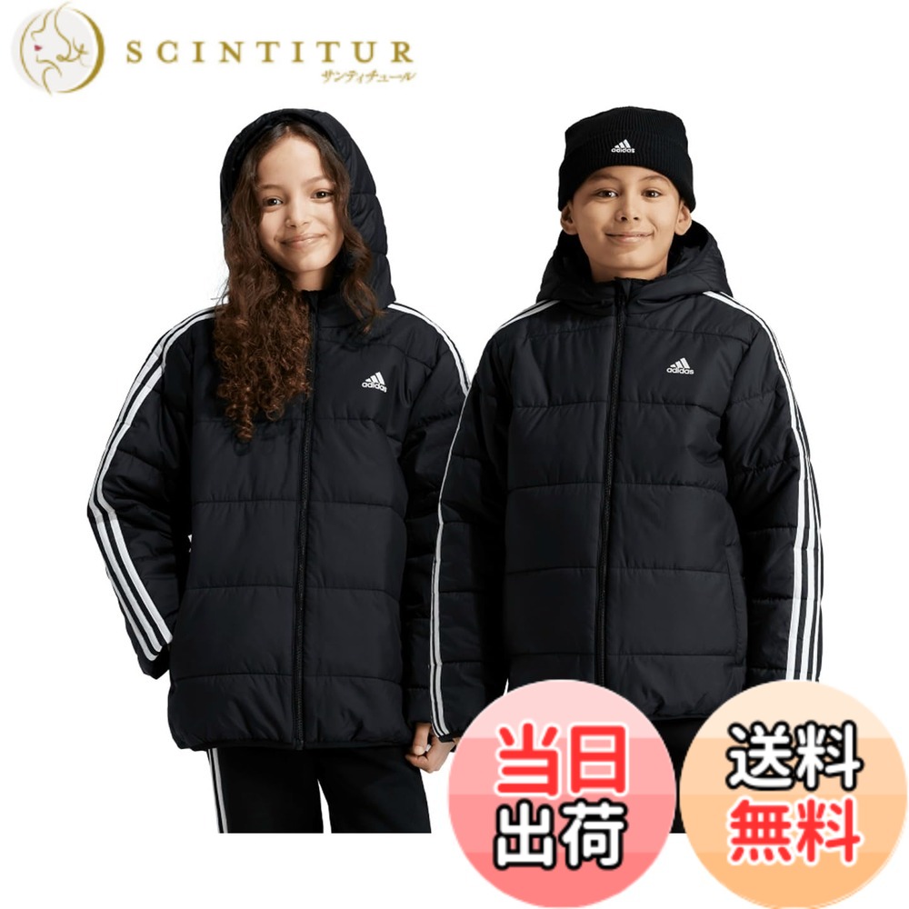 【送料無料】adidas(アディダス) ジャケット キッズエッセンシャルズ 3ストライプス パデッドジャケット JTH12ボーイズ 色：ブラック/ホワイト(IV9512)、サイズ：150