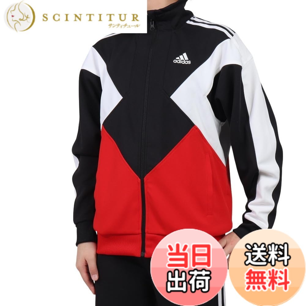 【送料無料】adidas(アディダス) ジャージトップ キッズマストハブ ルーズフィット カラーブロック ダブルニット トラックトップ キッズ KPX86ボーイズ 色：ブラック/ベタースカーレット/ホワイト(JP4893)、サイズ：150