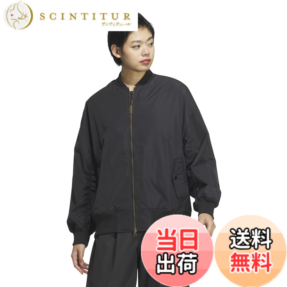 【貨物輸送無料】adidas(アディダス) 上衣単科大学 ルーズフィット ボンバージャケット KTX38レディース 色：黒いこと(JG3790)、大きさ：M