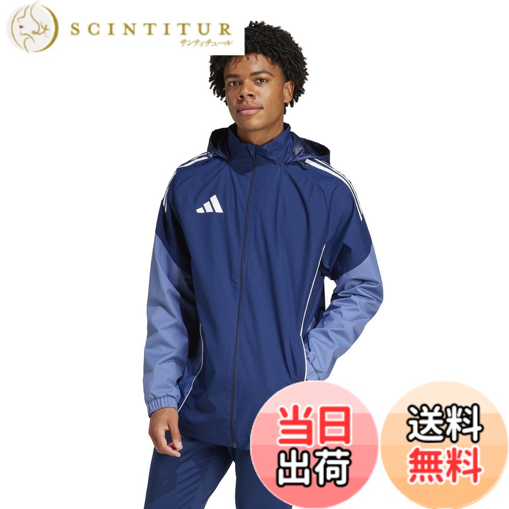 【貨物輸送無料】adidas(アディダス) 蹴球 ジャケットティロ 25 競り合い オールウェザージャケット JSJ90メンズ 色：チームネイビーブルー/労働者の一団青み (JI6543)、大きさ：M