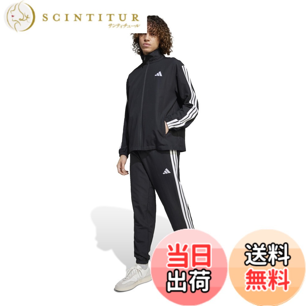 【送料無料】[adidas] ジャージ上下セット 3ストライプス ウーブン トラックスーツ メンズ 色：ブラック(JI8849)、サイズ：XS