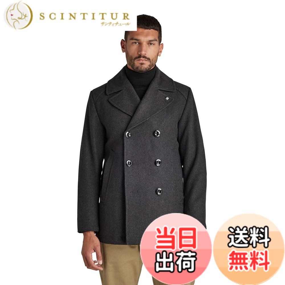 【貨物輸送無料】[ジースターロゥ] ピーコート メンズ 羊毛 Wool Peacoat 色：shadow htr、大きさ：L
