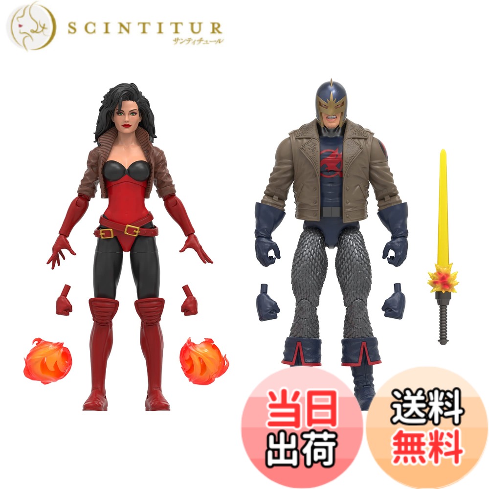 【送料無料】【 限定】ハズブロ(HASBRO) MARVEL マーベルレジェンド・シリーズ マーベル ブラックナイト&マーベル セルシ、アベンジャーズ60周年記念 色：ブラックナイト&マーベル セルシ、サイズ：24.1センチメートルx21.6センチメートルx5.1センチメートル
