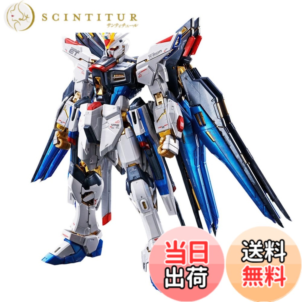 【送料無料】BANDAI RG 1/144 ストライクフリーダムガンダム[チタニウムフィニッシュ] プラモデル (ホビーオンラインショップ限定) 色：blue、サイズ：小さい｜サンティチュール