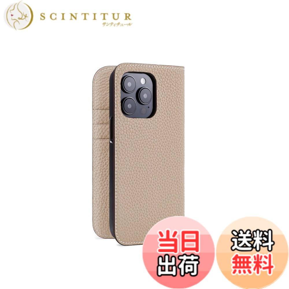 【貨物輸送無料】【BONAVENTURA】当用日記容れもの シュリンクレザー iPhone15Pro BODT15P 色：グレージュ、大いさ：iPhone 15 Pro