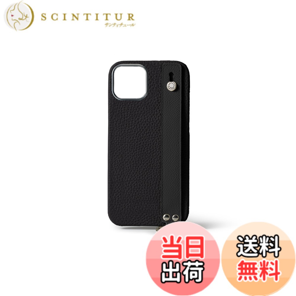【貨物輸送無料】【BONAVENTURA】手持ち部分付き添い人 バックカバーケース シュリンクレザー 色：黒いこと、大いさ：iPhone 15