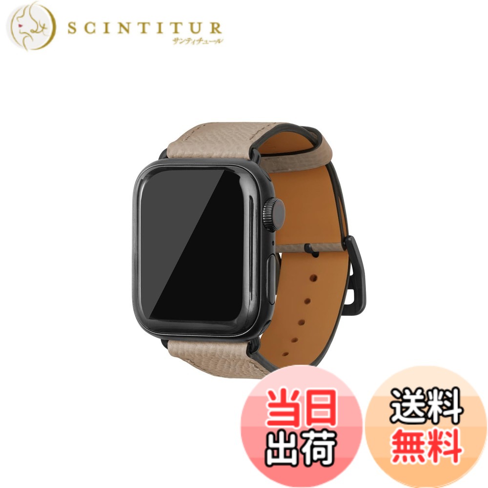 【貨物輸送無料】[BONAVENTURA] ボナベンチュラ Apple Watch用 なめし革周波数帯域 本革 ノブレッサレザー Apple Watch Series相応う 1-10 SE(第1・2時人) 相応う 色：なめし革:グレージュ / アダプタ：黒いこと、大いさ：38粍/40粍/41粍/42粍, S/M大いさ スマートフォン・タブレット-スマートウォッチアクセサリー