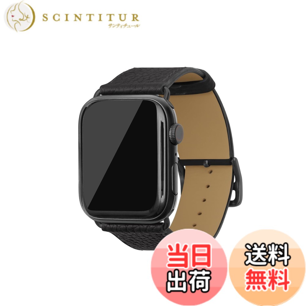 【貨物輸送無料】[BONAVENTURA] Apple Watch用 なめし革ダンス楽隊 本革 シュリンクレザー Apple Watch Series相応う 1-10 SE(第1・2時人) 相応う 色：なめし革:黒いこと / アダプタ：黒いこと、大きさ：38粍/40粍/41粍/42粍, M/L大きさ