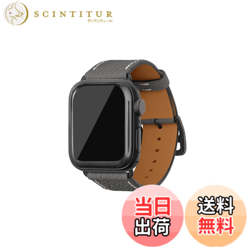 【貨物輸送無料】[BONAVENTURA] Apple Watch用 なめし革ダンス楽隊 本革 シュリンクレザー Apple Watch Series相応う 1-10 SE(第1・2時人) 相応う 色：なめし革:濃灰色薄墨色 / アダプタ：黒いこと、大きさ：38粍/40粍/41粍/42粍, M/L大きさ
