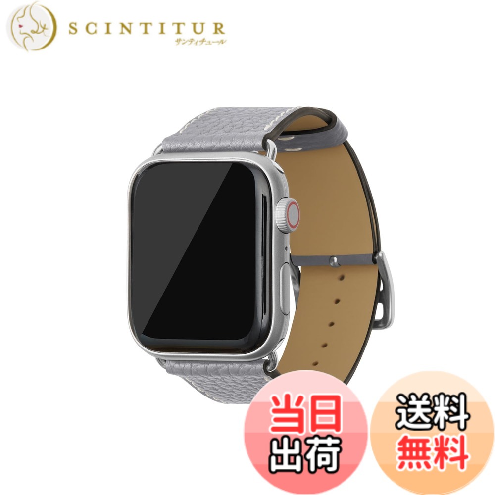【貨物輸送無料】[BONAVENTURA] Apple Watch用 なめし革ダンス楽隊 本革 シュリンクレザー Apple Watch Series相応う 1-10 SE(第1・2時人) 相応う 色：なめし革:トゥルーグレー / アダプタ：しろがね色、大きさ：38粍/40粍/41粍/42粍, M/L大きさ