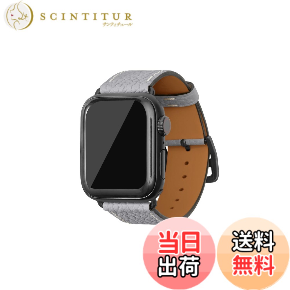 【貨物輸送無料】[BONAVENTURA] Apple Watch用 なめし革ダンス楽隊 本革 シュリンクレザー Apple Watch Series相応う 1-10 SE(第1・2時人) 相応う 色：なめし革:トゥルーグレー / アダプタ：黒いこと、大きさ：38粍/40粍/41粍/42粍, M/L大きさ