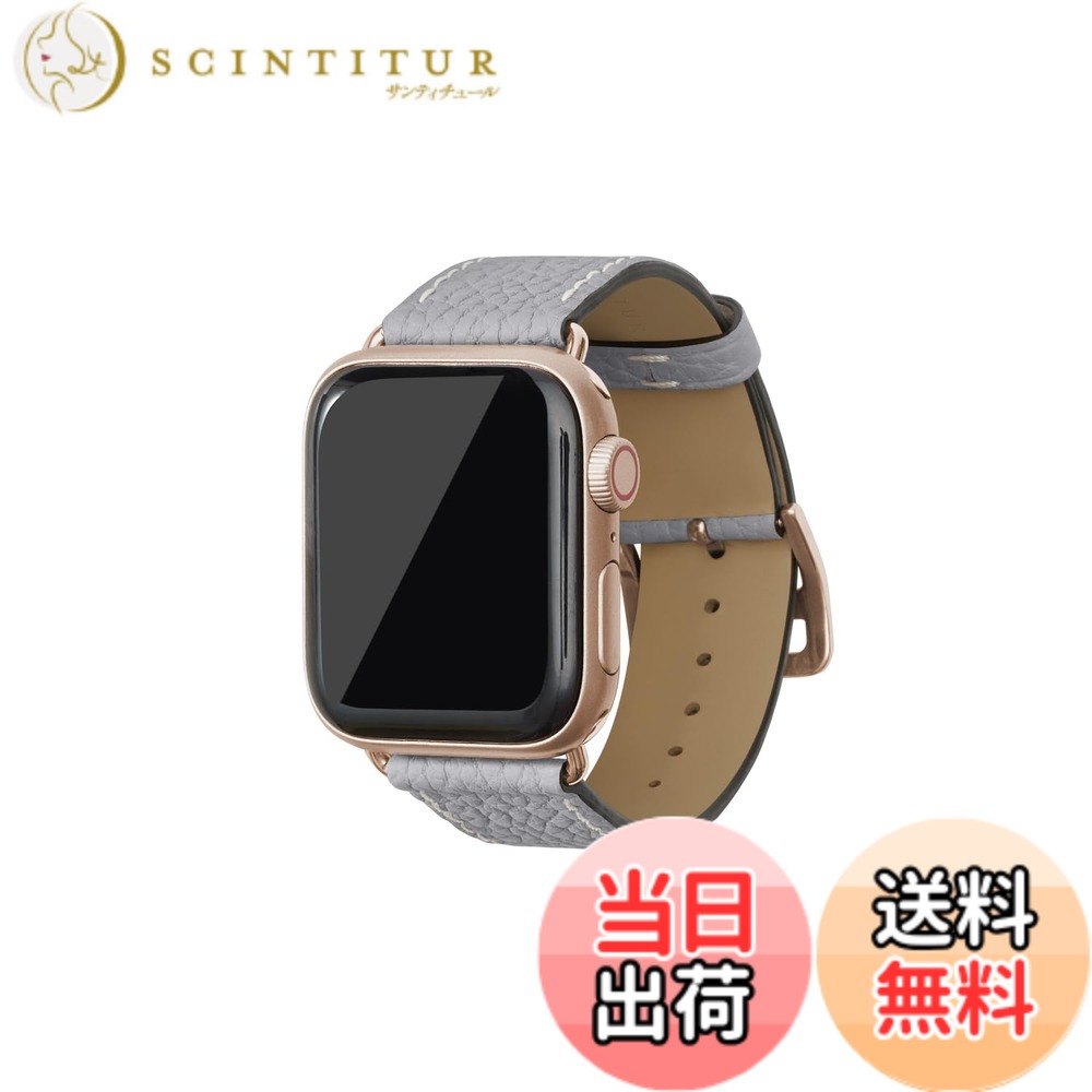 【貨物輸送無料】[BONAVENTURA] Apple Watch用 なめし革ダンス楽隊 本革 シュリンクレザー Apple Watch Series相応う 1-10 SE(第1・2時人) 相応う 色：なめし革:トゥルーグレー / アダプタ：ゴールド、大きさ：38粍/40粍/41粍/42粍, S/M大きさ