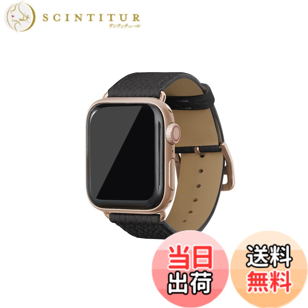 【貨物輸送無料】[BONAVENTURA] Apple Watch用 なめし革ダンス楽隊 本革 シュリンクレザー Apple Watch Series相応う 1-10 SE(第1・2時人) 相応う 色：なめし革:黒いこと / アダプタ：ゴールド、大きさ：38粍/40粍/41粍/42粍, M/L大きさ