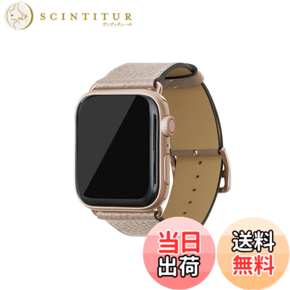 【貨物輸送無料】[BONAVENTURA] Apple Watch用 なめし革周波数帯域 本革 シュリンクレザー Apple Watch Series相応う 1-10 SE(第1・2時人) 相応う 色：なめし革:グレージュ / アダプタ：ゴールド、大いさ：44粍/45粍/46粍/49粍, M/L大いさ スマートフォン・タブレット-スマートウォッチアクセサリー