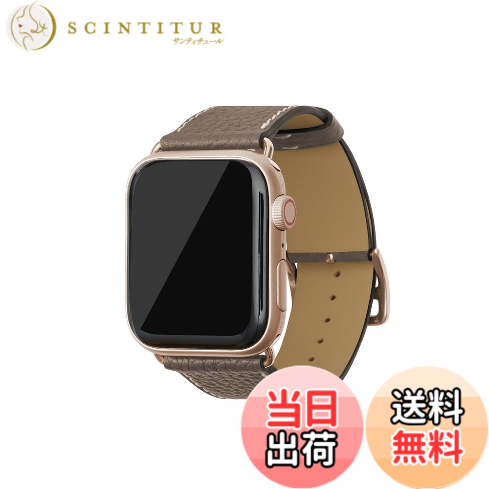 【貨物輸送無料】[BONAVENTURA] Apple Watch用 なめし革ダンス楽隊 本革 シュリンクレザー Apple Watch Series相応う 1-10 SE(第1・2時人) 相応う 色：なめし革:エトープ / アダプタ：ゴールド、大きさ：44粍/45粍/46粍/49粍, M/L大きさ