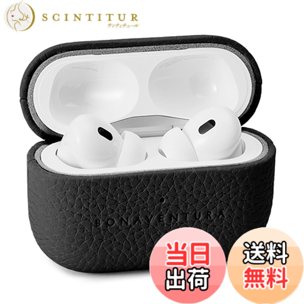 【貨物輸送無料】【BONAVENTURA】エアポッズプロ 2 容れもの ボッタラートレザー (AirPods Pro 第2時人) 色：黒いこと