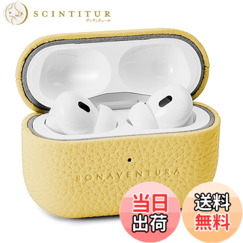 【送料無料】【BONAVENTURA】エアポッズプロ 2 ケース ボッタラートレザー (AirPods Pro 第2世代) 色：イエロー