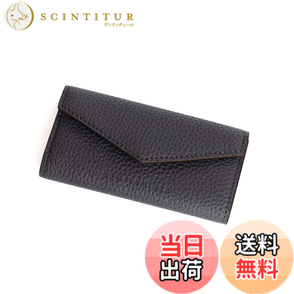 【貨物輸送無料】[BONAVENTURA] か細い 足懸かり入れもの シュリンクレザー 色：黒いこと x 緑であること、大きさ：幅6.0糎 高さ10.5糎 マチ1.0糎