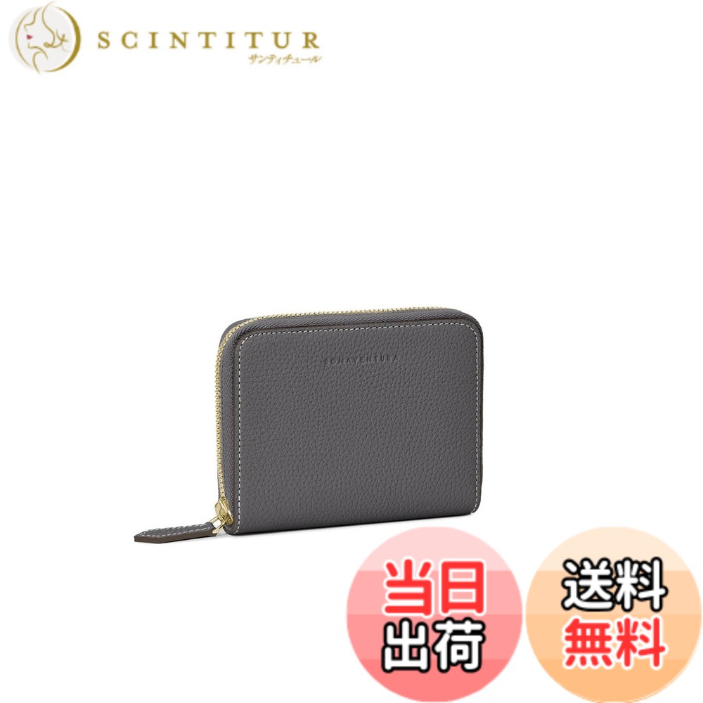 【貨物輸送無料】【BONAVENTURA】並み並み ファンクショナル ジップウォレット シュリンクレザー 色：濃灰色 x トゥルーグレー、大きさ：歌留多細長い切口