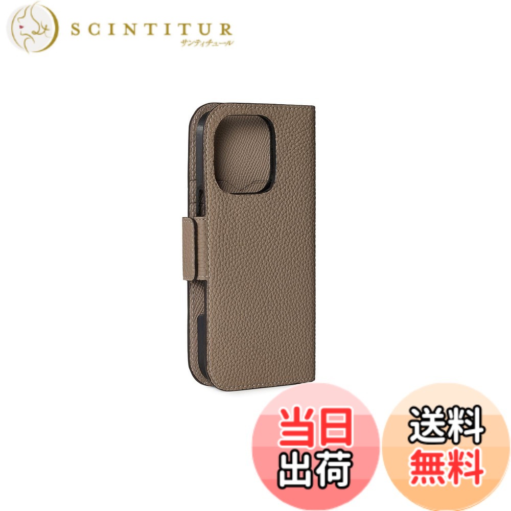 【送料無料】【BONAVENTURA】スタンドダイアリーケース シュリンクレザー iPhone16Pro BKAT16P 色：エトープ、サイズ：iPhone 16 Pro