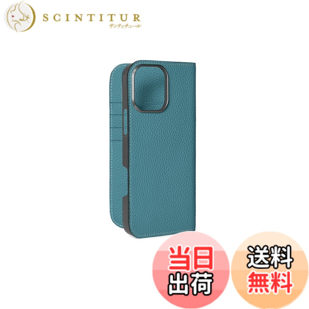 【貨物輸送無料】【BONAVENTURA】当用日記容れもの シュリンクレザー iPhone16ProMax BODT16PM 色：シアン、大きさ：iPhone 16 Pro Max