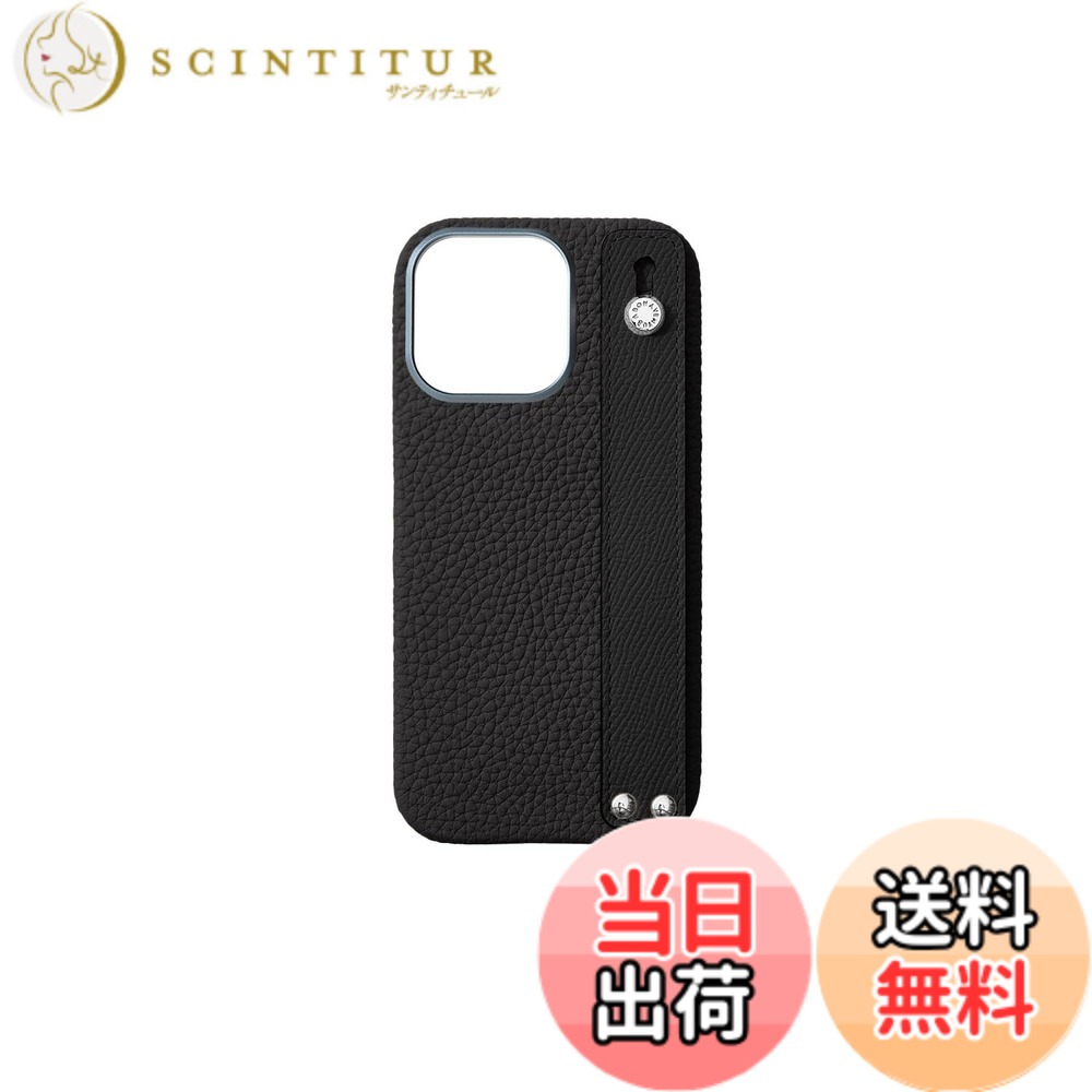 【送料無料】【BONAVENTURA】ハンドル付き バックカバーケース ボッタラートレザー(シュリンクレザー) iPhone16Pro BWHT16P 色:ブラック、サイズ:iPhone 16 Pro|サンティチュール