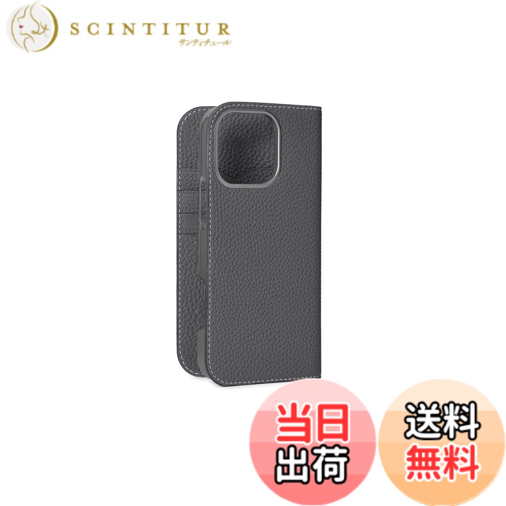 【貨物輸送無料】【BONAVENTURA】当用日記容れもの シュリンクレザー iPhone16ProMax BODT16PM 色：濃灰色薄墨色、大きさ：iPhone 16 Pro Max