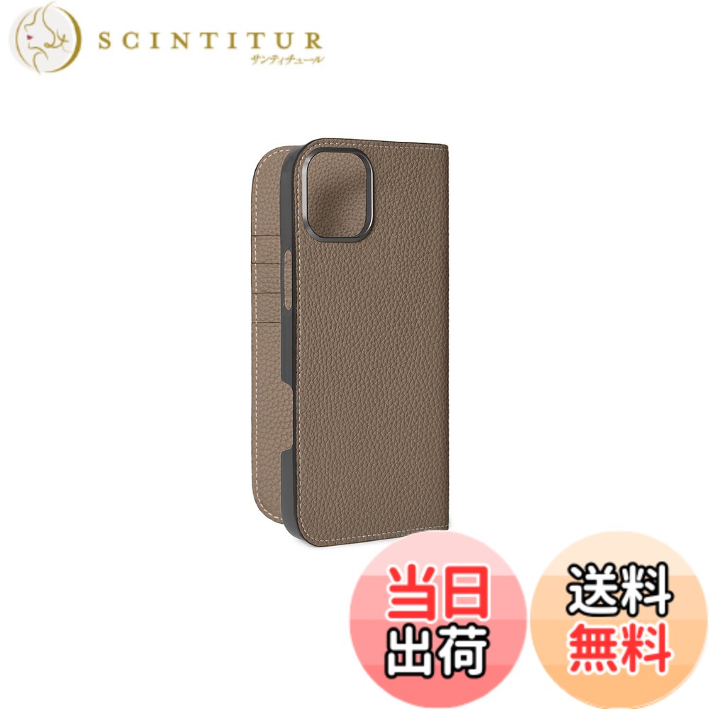 【貨物輸送無料】【BONAVENTURA】当用日記容れもの シュリンクレザー iPhone16Plus BODT16PL 色：エトープ、大きさ：iPhone 16 Plus
