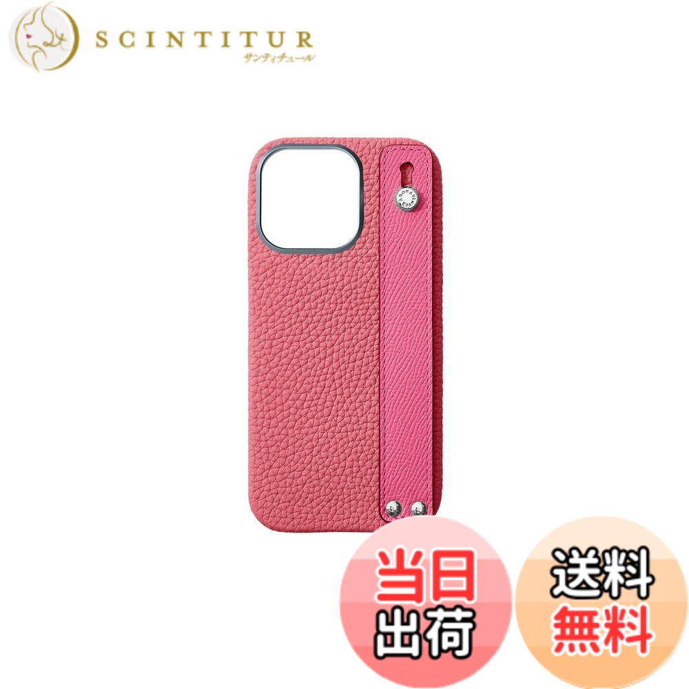 【送料無料】【BONAVENTURA】ハンドル付き バックカバーケース ボッタラートレザー(シュリンクレザー) iPhone16Pro BWHT16P 色：アザレ x フューシャ、サイズ：iPhone 16 Pro｜サンティチュール