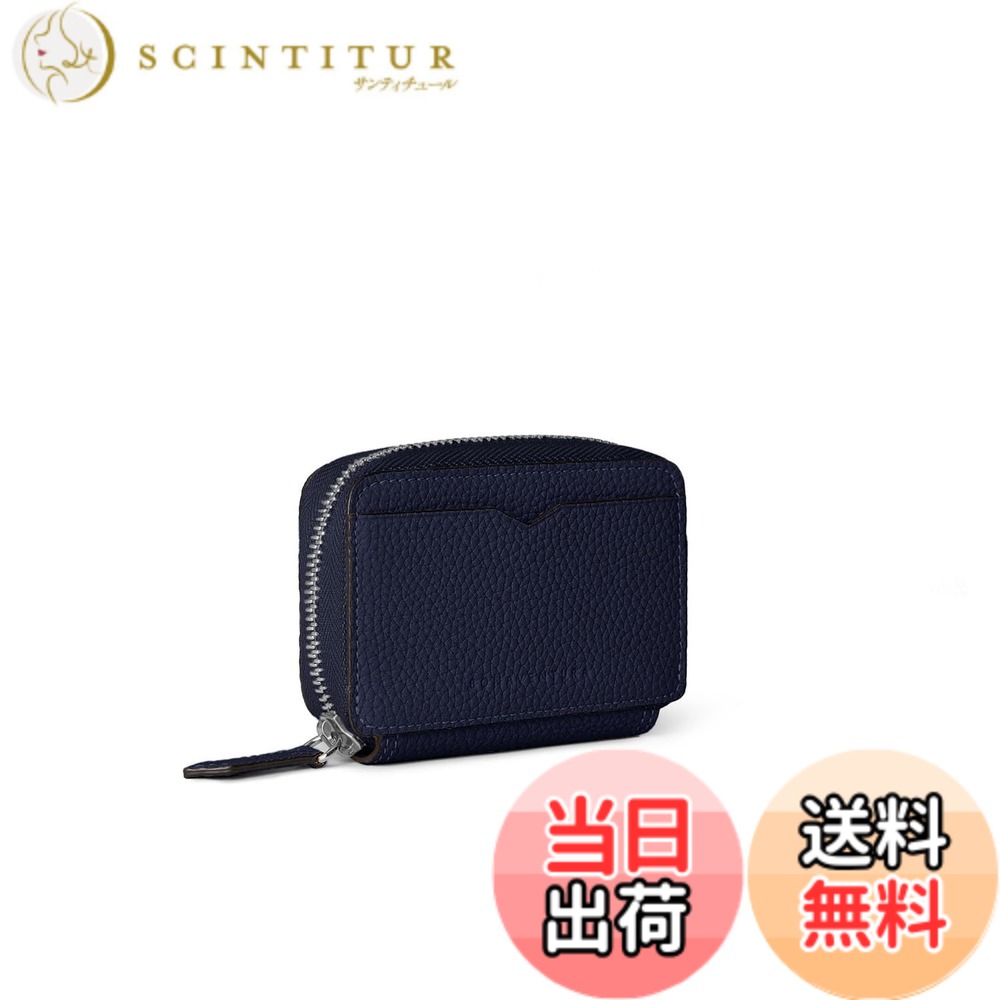 【貨物輸送無料】[BONAVENTURA] ラウンドジップ スマートキーケース ボッタラートレザー 色：米国海軍 x オレンジ色