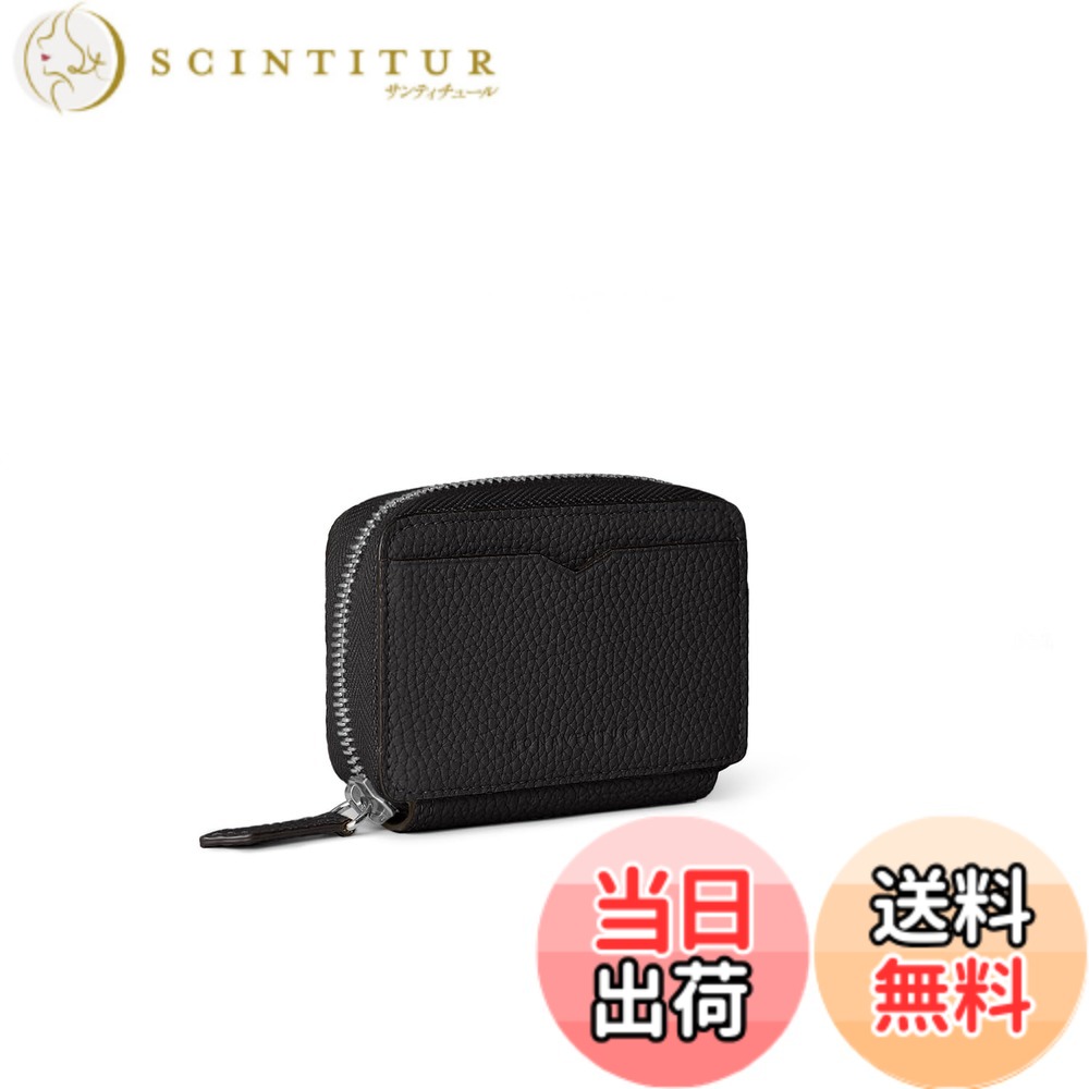 【貨物輸送無料】[BONAVENTURA] ラウンドジップ スマートキーケース ボッタラートレザー 色：黒いこと x 緑であること、大きさ：幅10.5珊 高さ8.5珊 奥ふかさ2.5珊