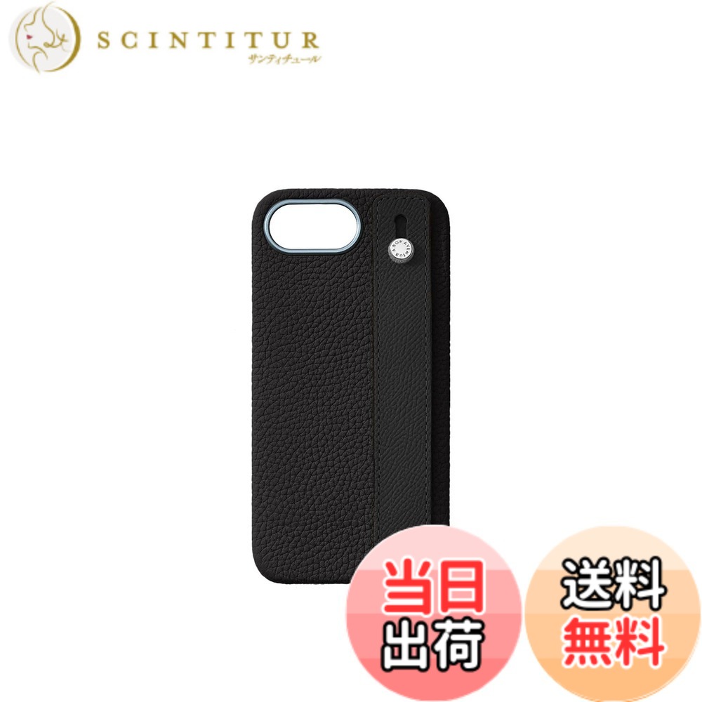 【送料無料】【BONAVENTURA】(iPhone 16e) ハンドル付き バックカバーケース シュリンクレザー 色：ブラック、サイズ：iPhone 16e｜サンティチュール