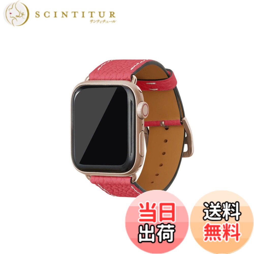 【貨物輸送無料】[BONAVENTURA] Apple Watch用 なめし革ダンス楽隊 本革 シュリンクレザー Apple Watch Series相応う 1-10 SE(第1・2時人) 相応う 色：なめし革：アザレピンク/アダプタ：ゴールド、大きさ：38粍/40粍/41粍, M/L大きさ