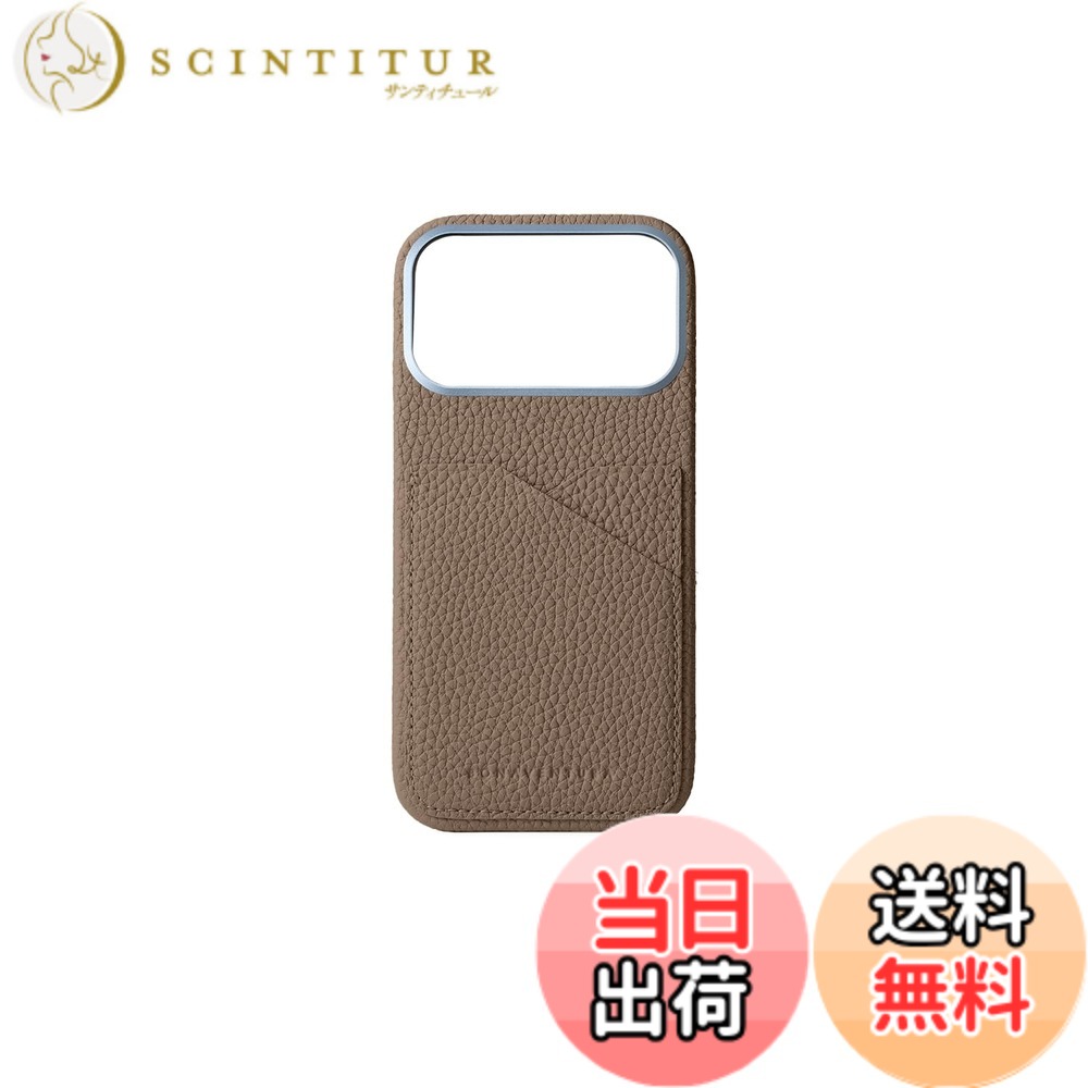 【送料無料】【ボナベンチュラ】バックカバーケース シュリンクレザーfor iPhone 17 Pro Max BPCT7PM 色：エトープ、サイズ：iPhone 17 Pro Max｜サンティチュール
