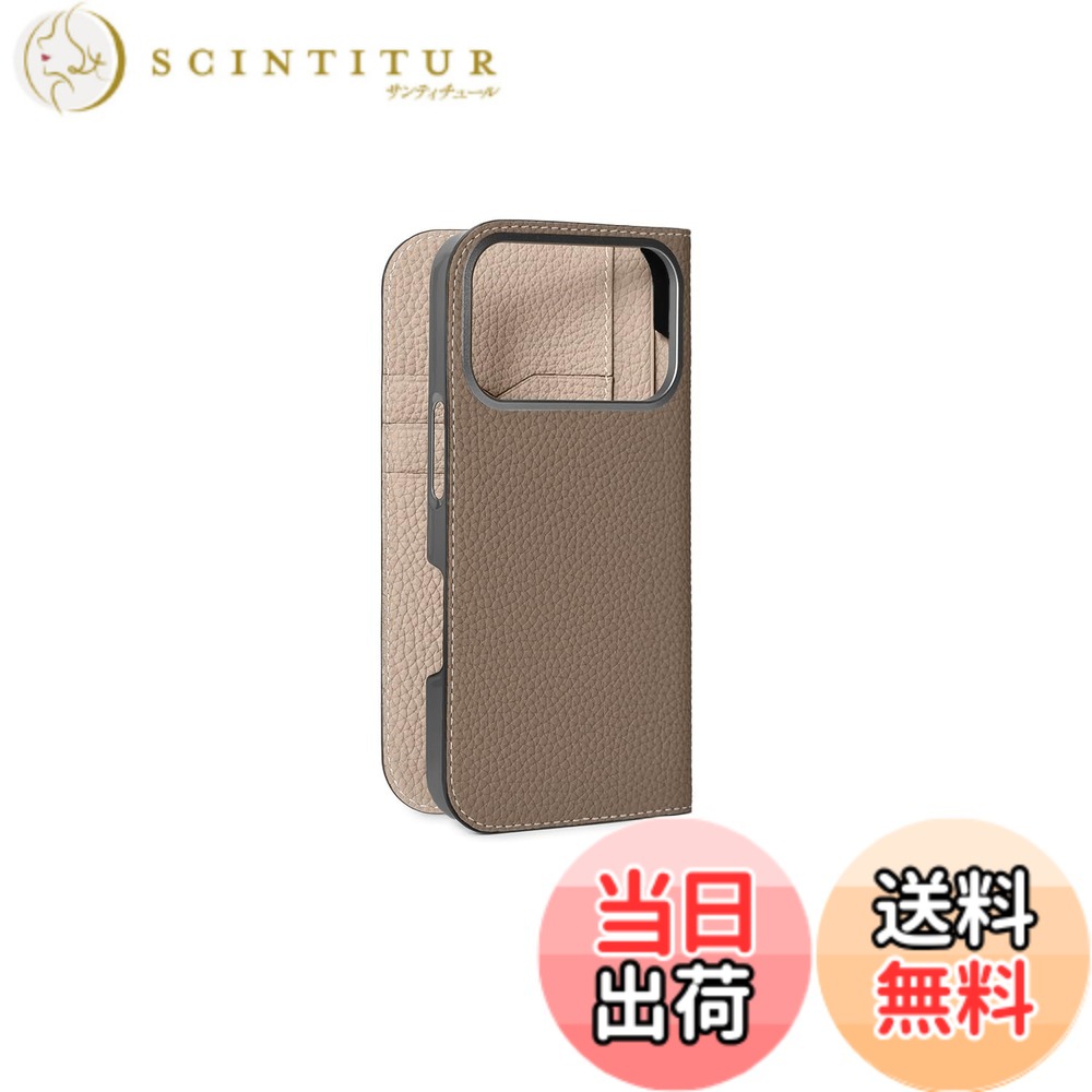 【貨物輸送無料】【ボナベンチュラ】当用日記容れもの シュリンクレザーiphone 17 Pro BODT17P 色：エトープ x グレージュ、大いさ：iPhone 17 Pro