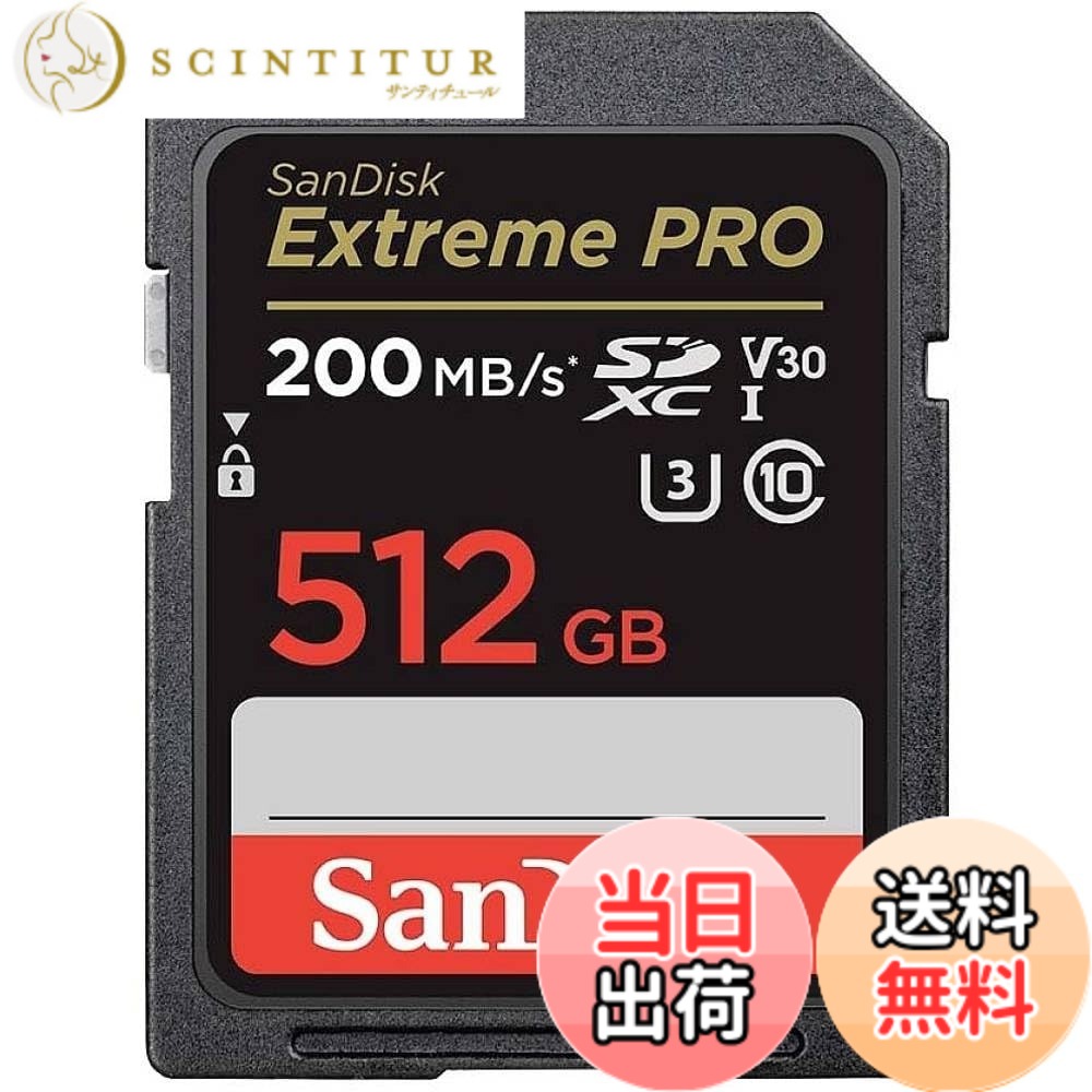 【貨物輸送無料】SanDisk (サンディスク) 512GB Extreme PRO SDXC UHS-I 記憶装置歌留多 - C10、U3、V30、4K UHD、SD歌留多- SDSDXXD-512G-GN4IN
