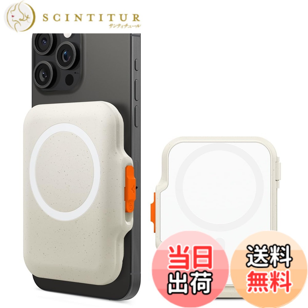 【貨物輸送無料】[Spigen] MagSafe相応う歌留多容れもの 最大限度6枚歌留多 価値高い品 納める能力のある 豪然たるな磁気力 iPhone16/15/14/13/12 続きもの相応う 磁石式ウォレット ミニマリスト向け TinTap マグフィット （デューン ベージュ）