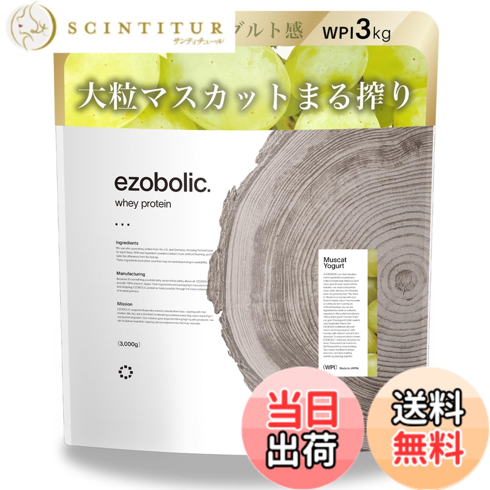 【貨物輸送無料】エゾボリック ホエイ タンパク質 アイソレート WPI 3kg マスカット発酵乳味 [1食命中 たんぱく質 28.2g] 北海道発 タンパク質専門職店 EZOBOLIC 国内生み出すこと