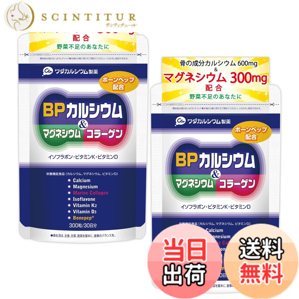 【貨物輸送無料】ワダカルシウム製薬 BPCa サプリ Ca マグネシウム ヴィタミンD練り合わせる 栄養物役立つこと食料雑貨類 骨と歯の思わしい守りつづけるに 日本製 約30日分 2袋仕掛ける