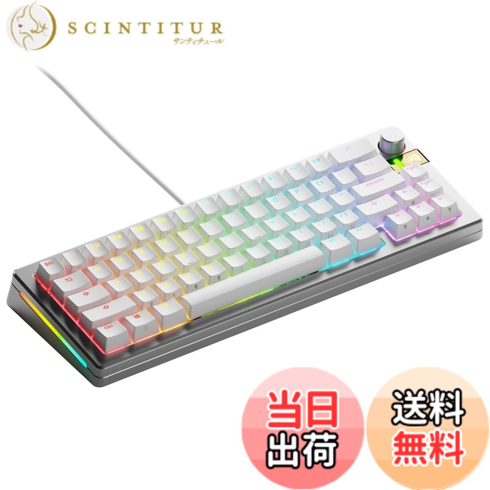 【送料無料】Glorious GMMK 3 PRO HE 65% Prebuilt Wired Silver US配列 ラピッドトリガー対応 磁気スイッチ ゲーミングキーボード GLO-KB-GMMK3-PRO-65-PB-HE-W-SIL-US KB0836｜サンティチュール
