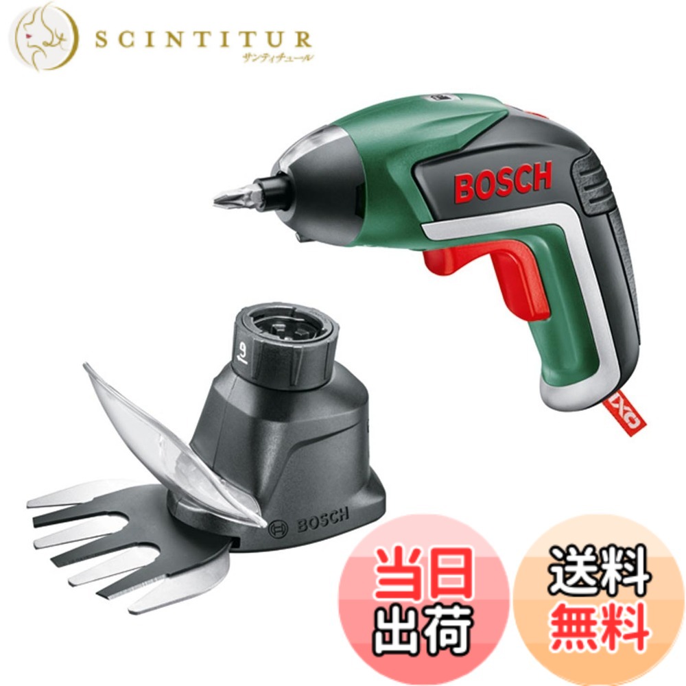 【貨物輸送無料】ボッシュ(BOSCH) コードレス電動１番ウッド IXO5 正ひっくり返すうつり変わり LEDともし火(ビット10本 申し受ける器付き添い人) + 園芸バリカンアダプタ書き割り
