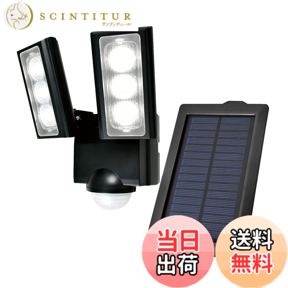 【貨物輸送無料】エルパ(ELPA) ソーラー式 検出器ともし火 2灯 (白いことLED/雨合羽操作手順) 露天 検出器ともし火 痛いところ (ESL-312SL)