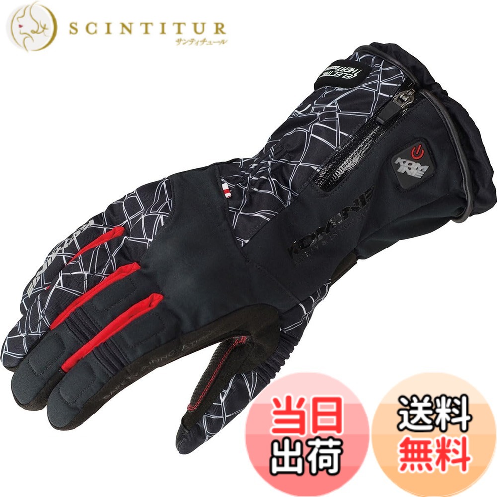 【送料無料】コミネ(KOMINE) バイク用 グローブ アドバンスドプロテクトエレクトリックグローブ Crush Black/Red M EK-205 1183 秋冬春向け 防水防寒カーボンストレッチ素材電熱